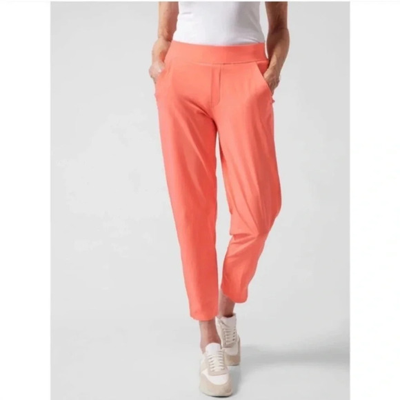 Athleta Brooklyn Ankle Pant Sunset Glow Coral Size 10 Tall NWOT New - Picture 1 of 15